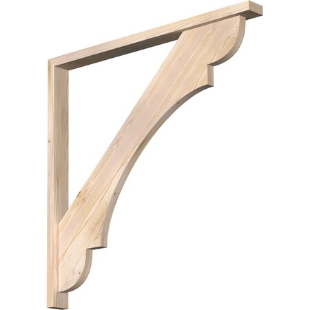 Ekena Millwork Olympic Block Smooth Bracket w/ Offset Brace, Douglas Fir, 3 1/2"W x 42"D x 42"H BKT0402X42X42OLY05SDF